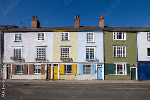 A row of colourful houses in the centre of Oxford, Oxfordshire, UK photo