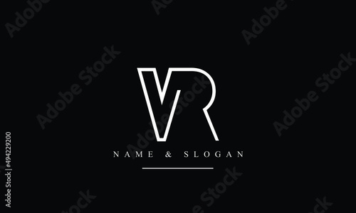 RV, VR, R, V abstract letters logo monogram