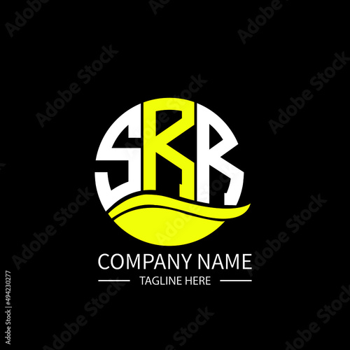 SRR logo monogram isolated on circle element design template, SRR letter logo design on black background. SRR creative initials letter logo concept.  SRR letter design. photo