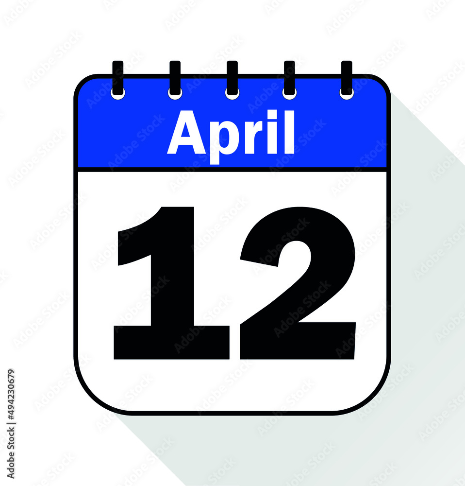 April day 12 blue - Calendar Icon - Vector Illustration April day 12 blue - Calendar Icon - Vector Illustration