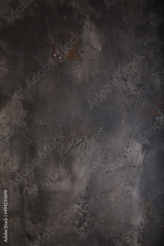 Elegant black background  illustration with vintage distressed grunge texture and dark gray charcoal color paint