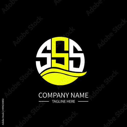 SSS logo monogram isolated on circle element design template, SSS letter logo design on black background. SSS creative initials letter logo concept. SSS letter  design.