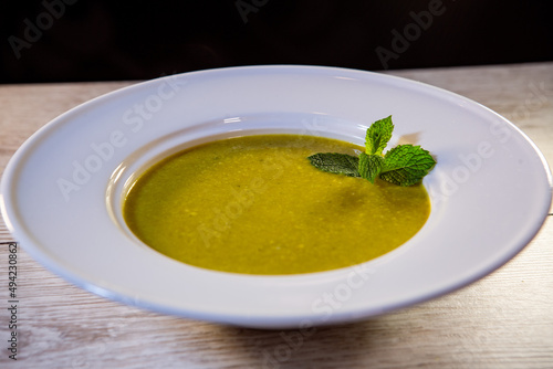 vegetable cream soup rich green