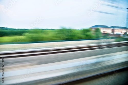 Train fast running on railway track