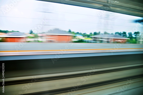 Train fast running on railway track