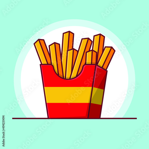 French fries illustration  logo icon design