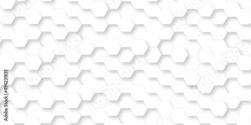 Fototapeta Naklejka Na Ścianę i Meble -  Abstract background with seamless pattern with hexagons . White soft light bubbles pattern of hydrogel balls as contemporary abstract background.