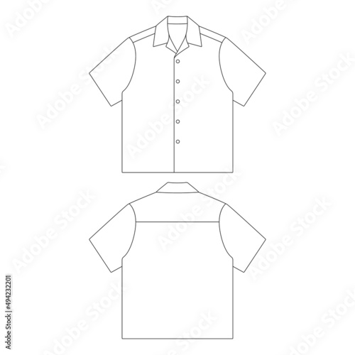 Template camp shirt vector illustration flat design outline clothing