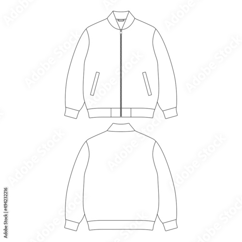 Fotografering Template ska jacket vector illustration flat design outline clothing
