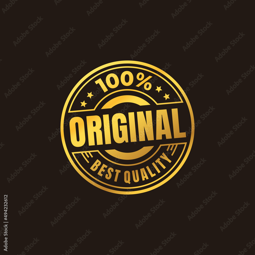 100% original gold product label