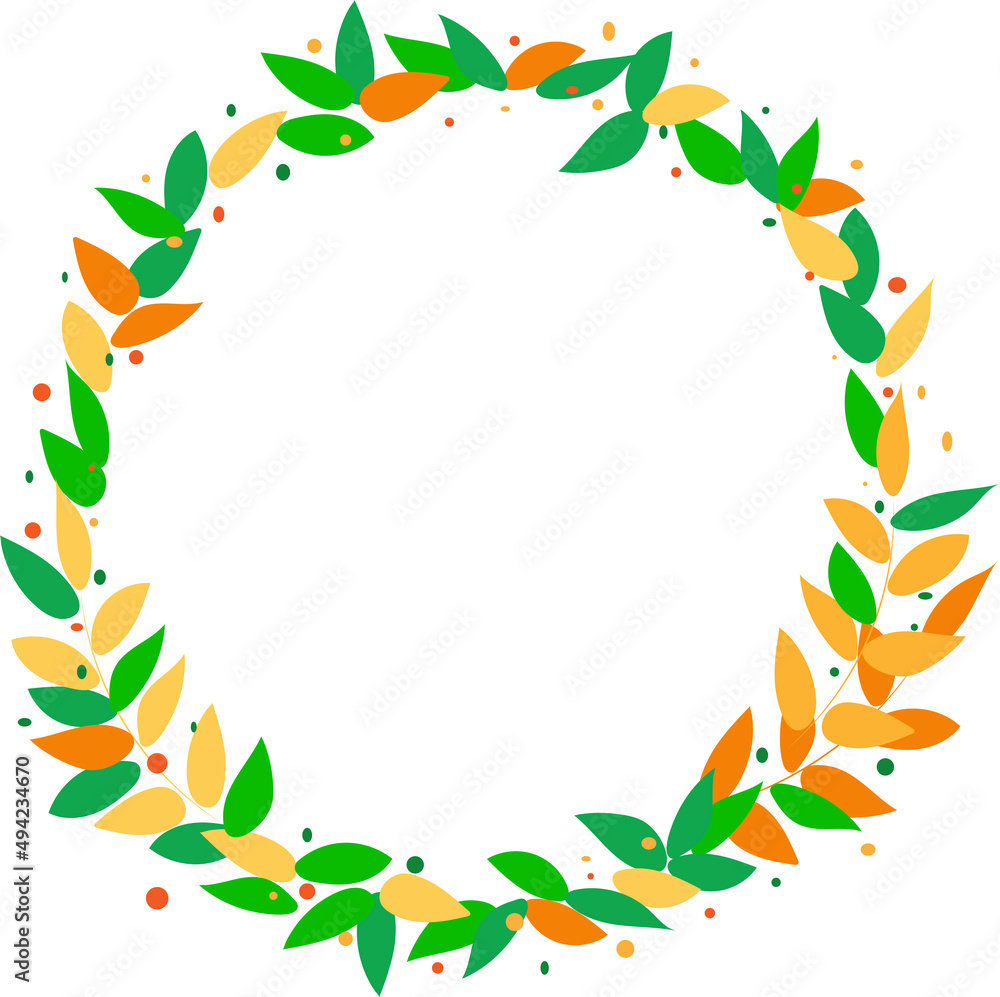 Obraz premium Decorative floral bright frame made of leaves, plants, decor, frame for use in design