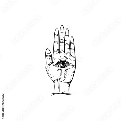 eyed palm illustration, can be used for logos, mascots, icons, t-shirts, etc