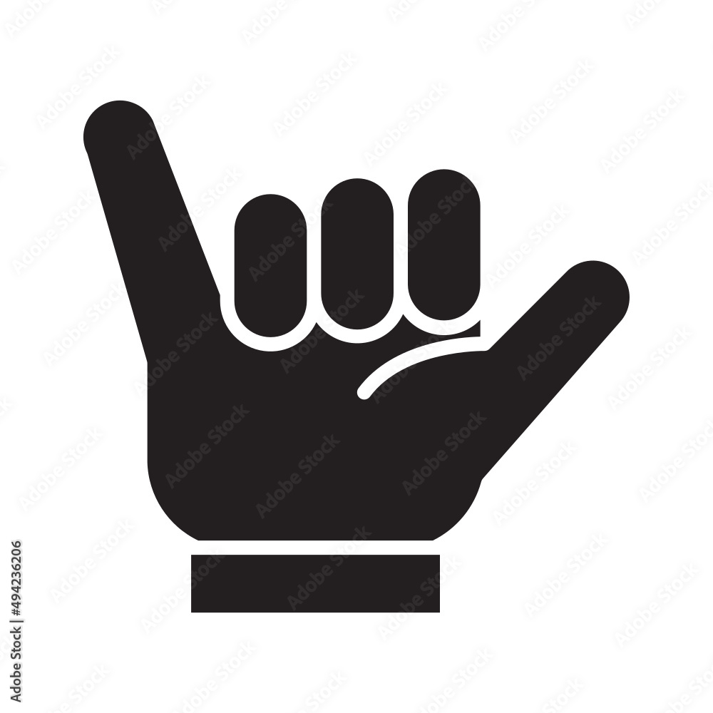 Illustration of Hand Gesture of Telephone design icon Illustration of Hand Gesture of Telephone design icon