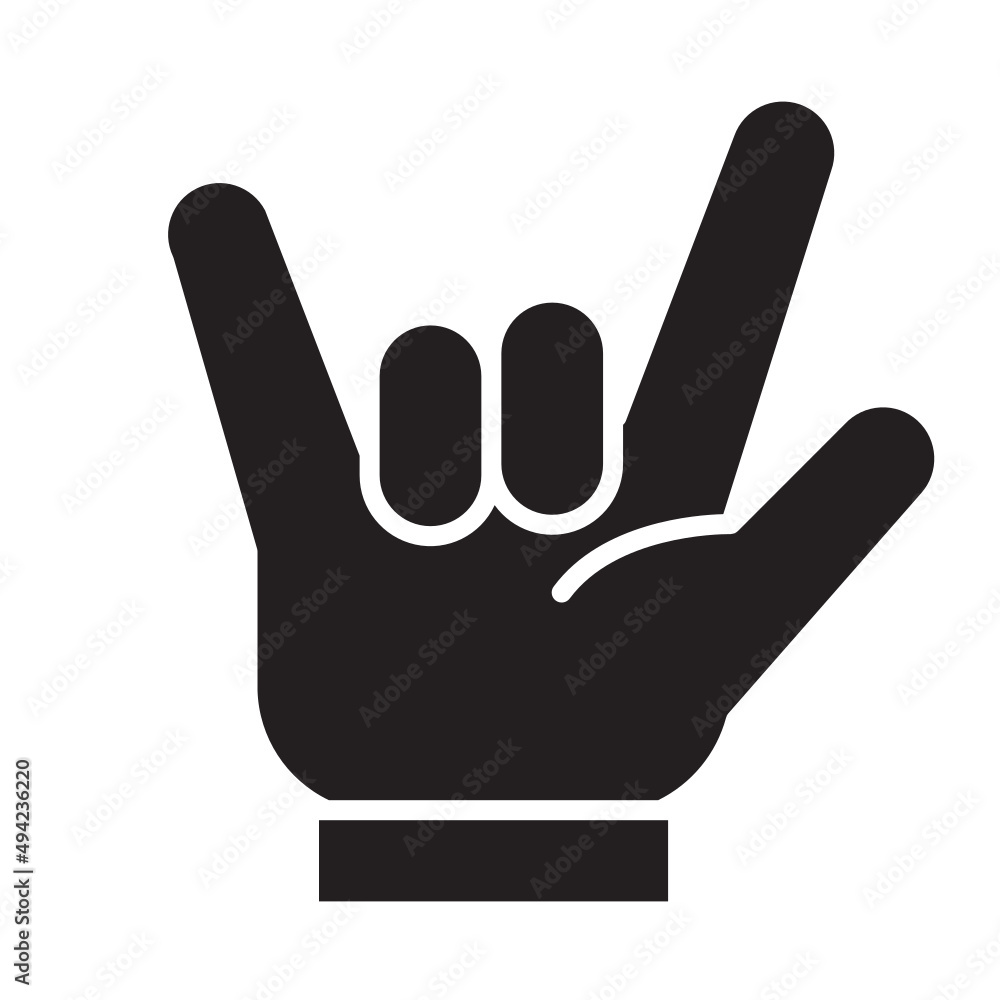 Illustration of Metal Hand Gesture design icon Illustration of Metal Hand Gesture design icon