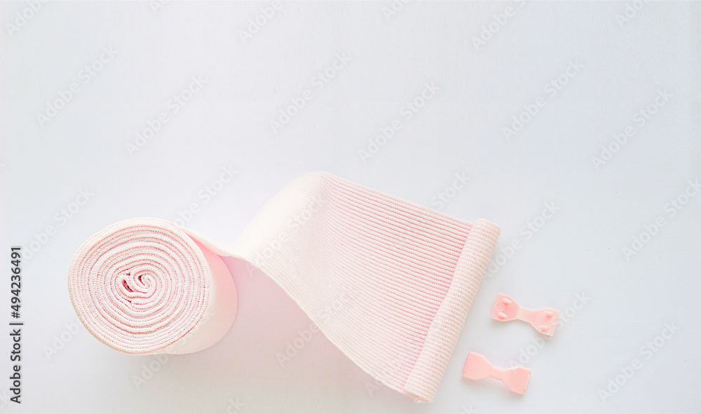 roll elastic bandage or gauze with green copy space roll elastic bandage or gauze with green copy space