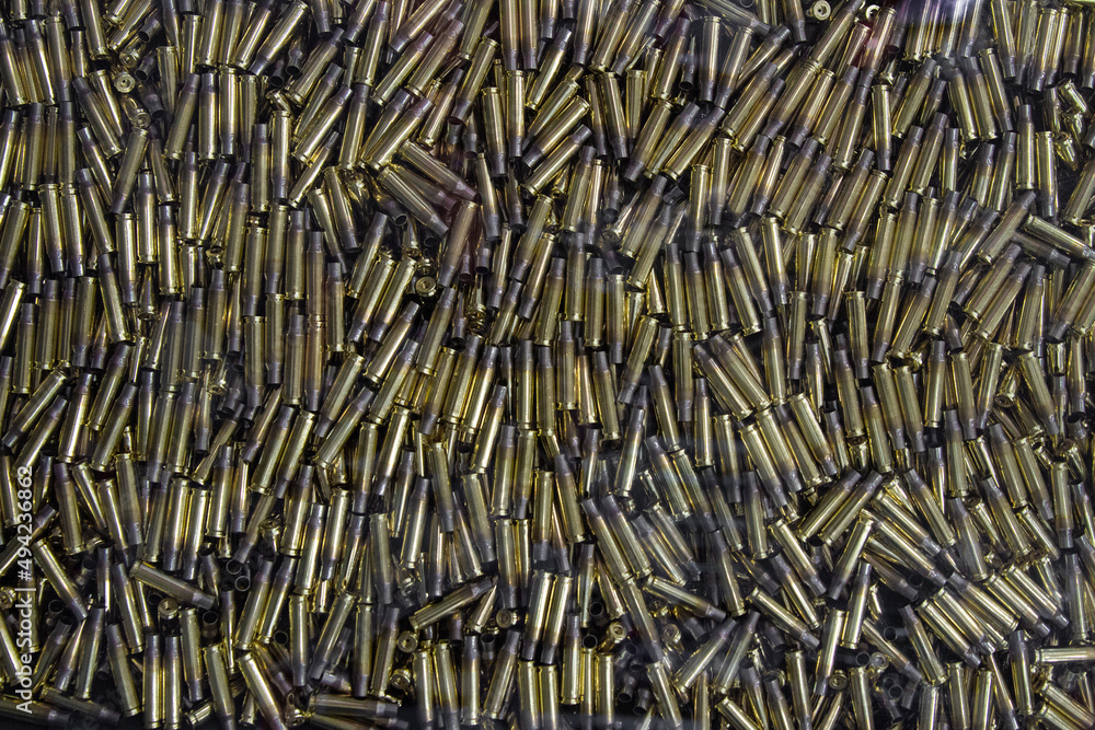 Pile of empty cartridge case background
