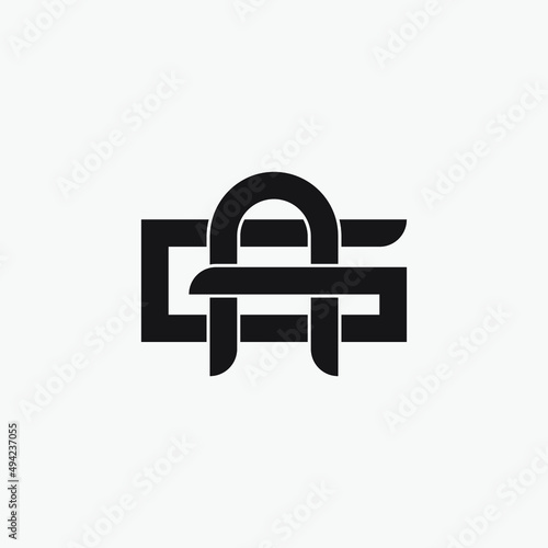 AG or GA monogram design logo template.