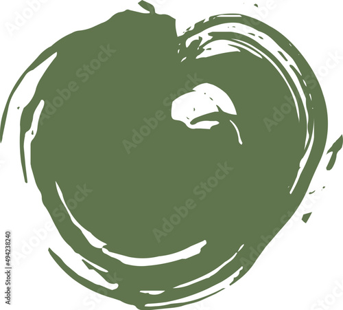 Abstract Round Green Paint Brush