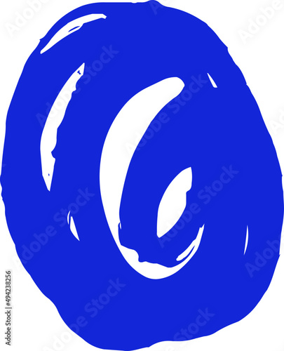 Abstract Blue Round Paint Brush