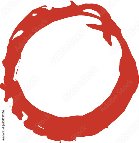 Abstract Red Circle Paint Brush