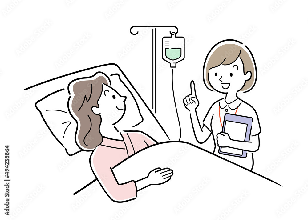 ベクターイラスト素材 入院中の女性と話す看護師 Stock Vector Adobe Stock ベクターイラスト素材 入院中の女性と話す看護師 Stock Vector Adobe Stock