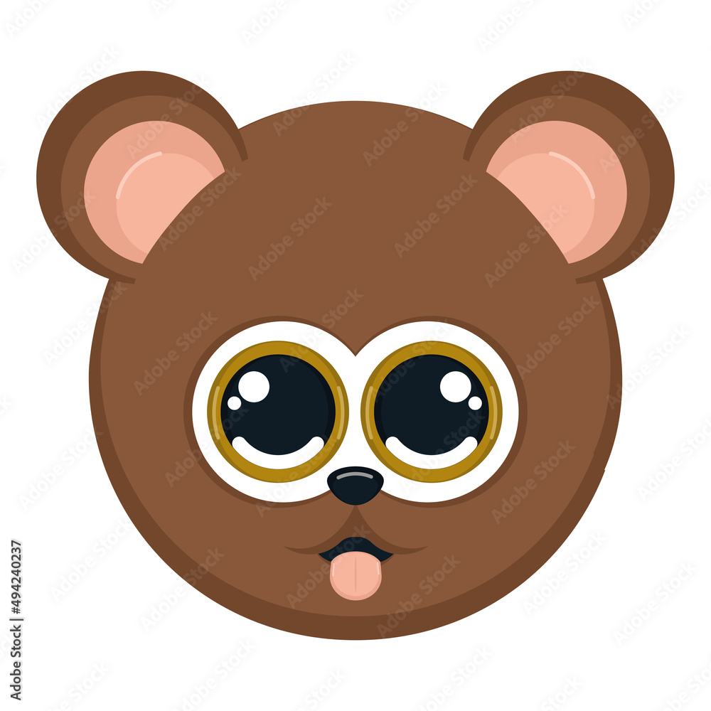 Isolated cute bear animal avatar Vector Isolated cute bear animal avatar Vector