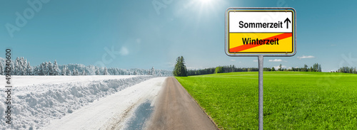 Jahreszeitenwechsel von Winter zu Frühling und sommer