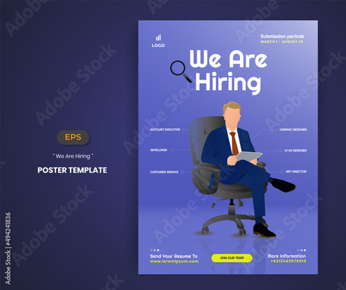 We are hiring illustration instagram poster and flyer template