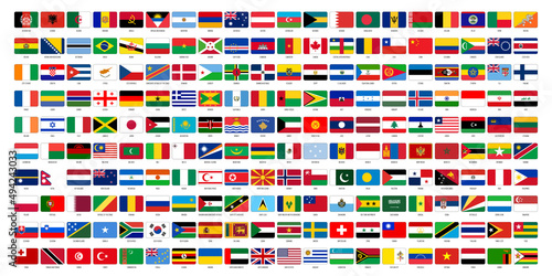 National flags of World countries collection