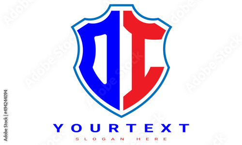 OI shield sports two letter geometric minimalist creative logo design