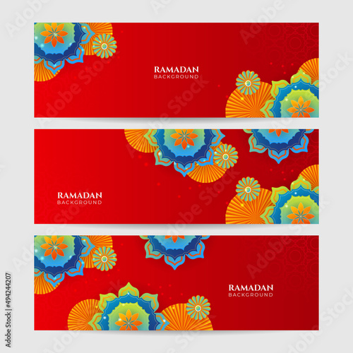 Ramadan kareem islamic banner background design. Vector illustration