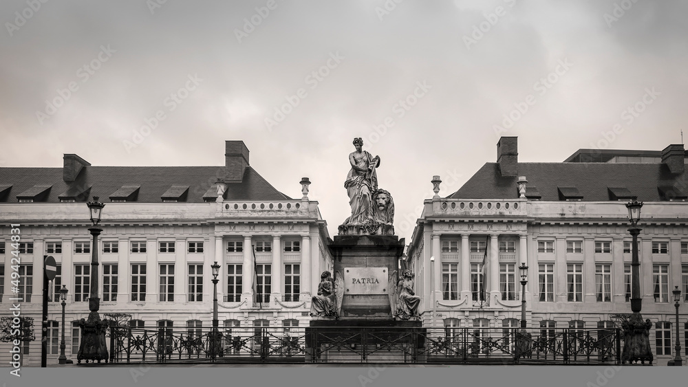Patria statue  on Place des Martyrs, Brussels, Belgium