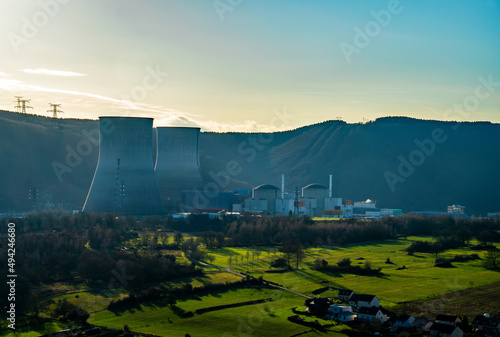 Landscape with nuclear power plant
