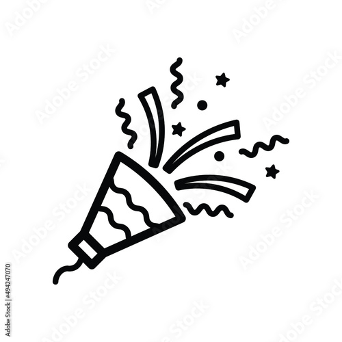 Party popper linear icon, Vector.