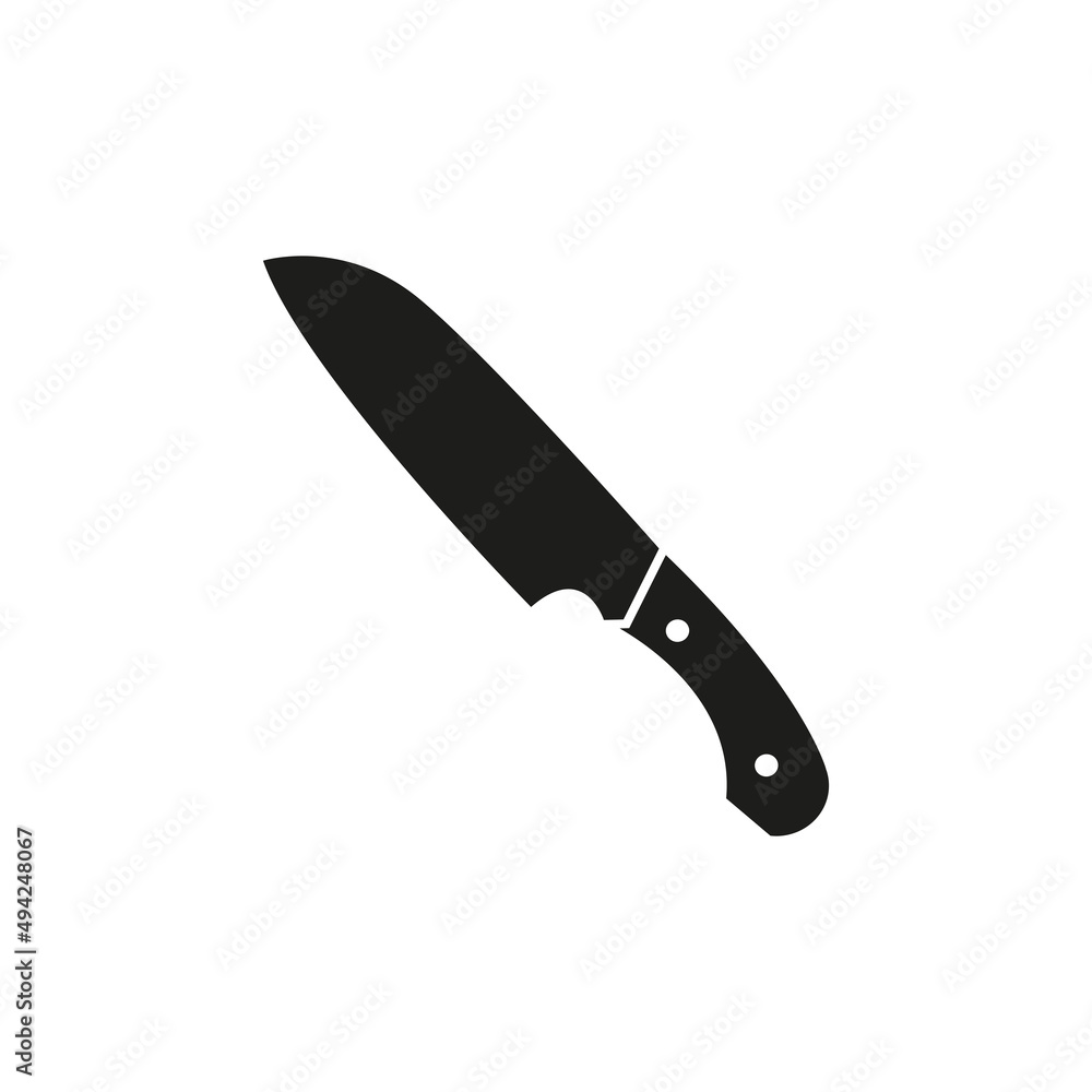 Kitchen knife icon. Simple flat vector illustration on a white background Kitchen knife icon. Simple flat vector illustration on a white background