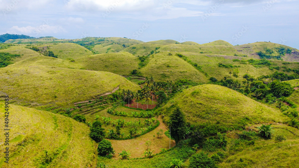 Landscape tropical savanna Hill at Nusa Penida , Bali-Indonesia.