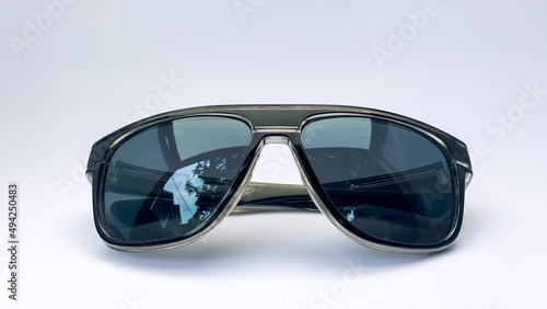 black glasses with a white background. These glasses are usually used when in front of the computer or just reading a book.