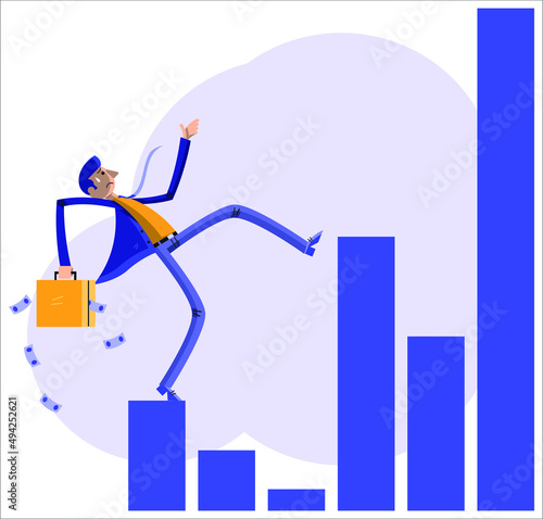 Vector image on the theme of investment risk losing money