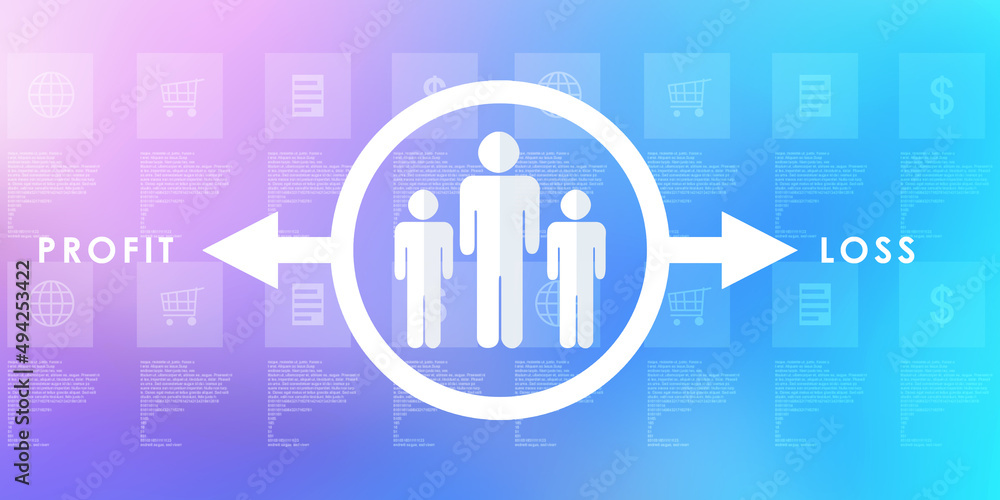 Obraz premium 2d illustration Profit Loss Concept 