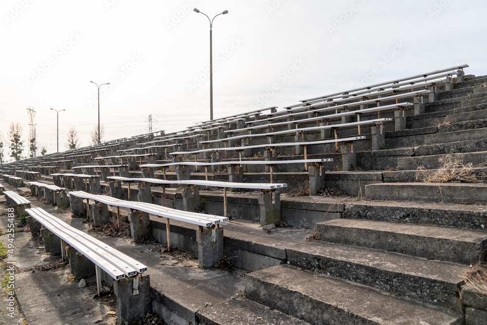 Naklejka premium white stands at the stadium
