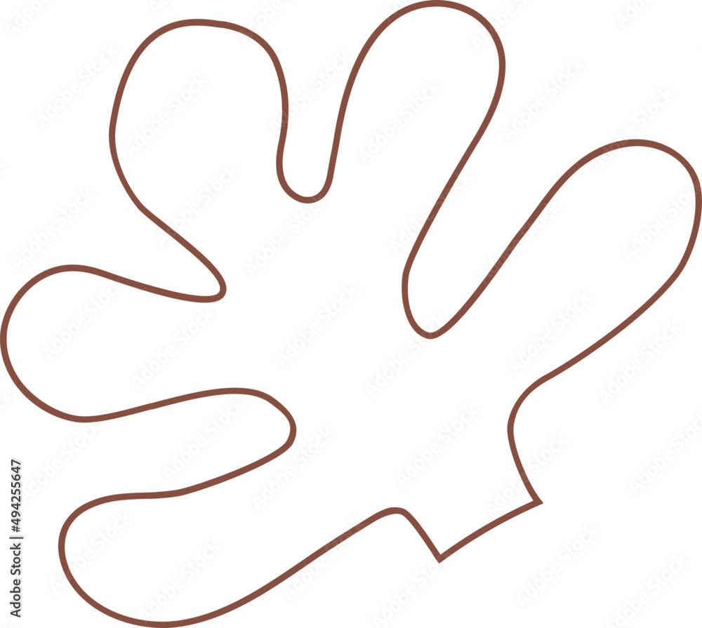 Abstract Contour Leaf Decorative Element Abstract Contour Leaf Decorative Element