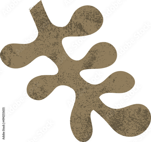 Modern Abstract Leaf Doodle Decorative Element
