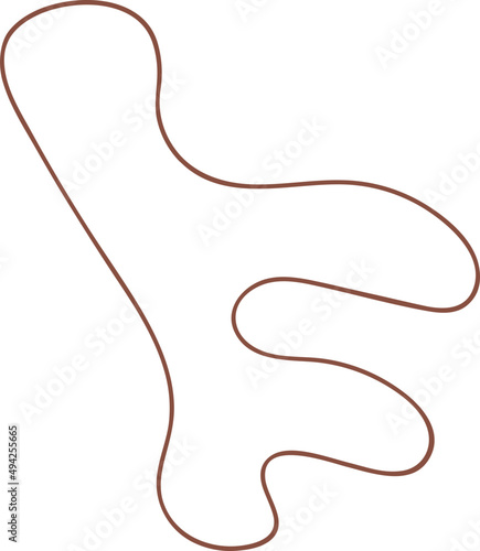 Abstract Contour Shape Decorative Element