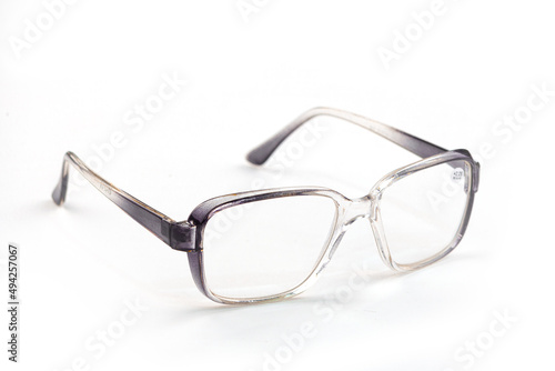 Glasses for women. it is possible for vision. made of glass. beautiful shape. on an isolated white background. metal. Fashionable uniform. Women s accessory.men s frames. unisex.