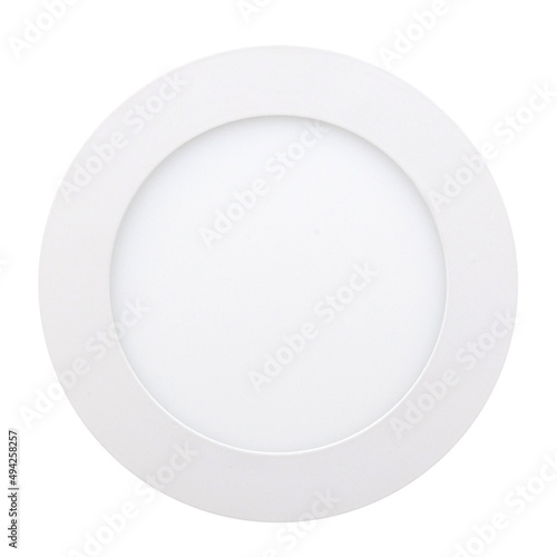 powerful round recessed LED lantern for mounting on the ceiling without a logo on a white isolated background