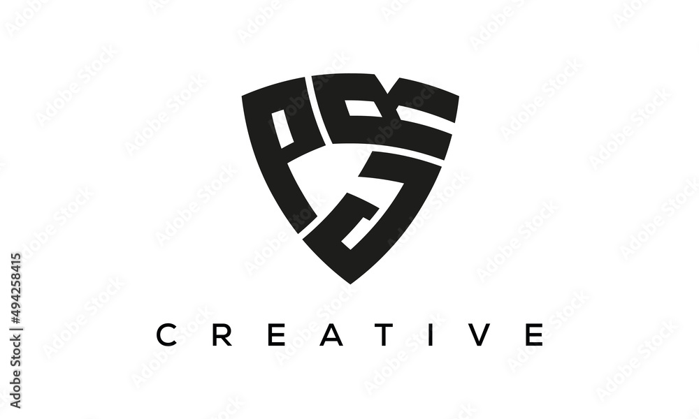 Shield letters PJR creative logo Shield letters PJR creative logo