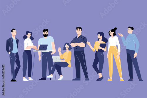 People concept. Vector illustration of our team, management, about us, for graphic and web design, business presentation and marketing material.