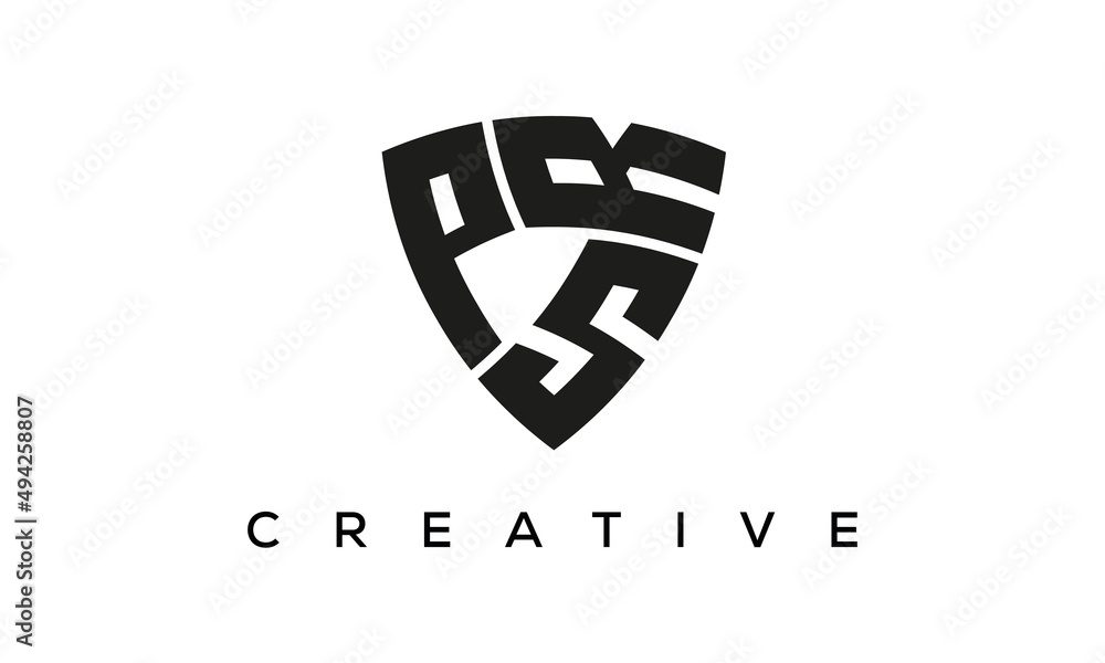 Shield letters PSR creative logo Shield letters PSR creative logo