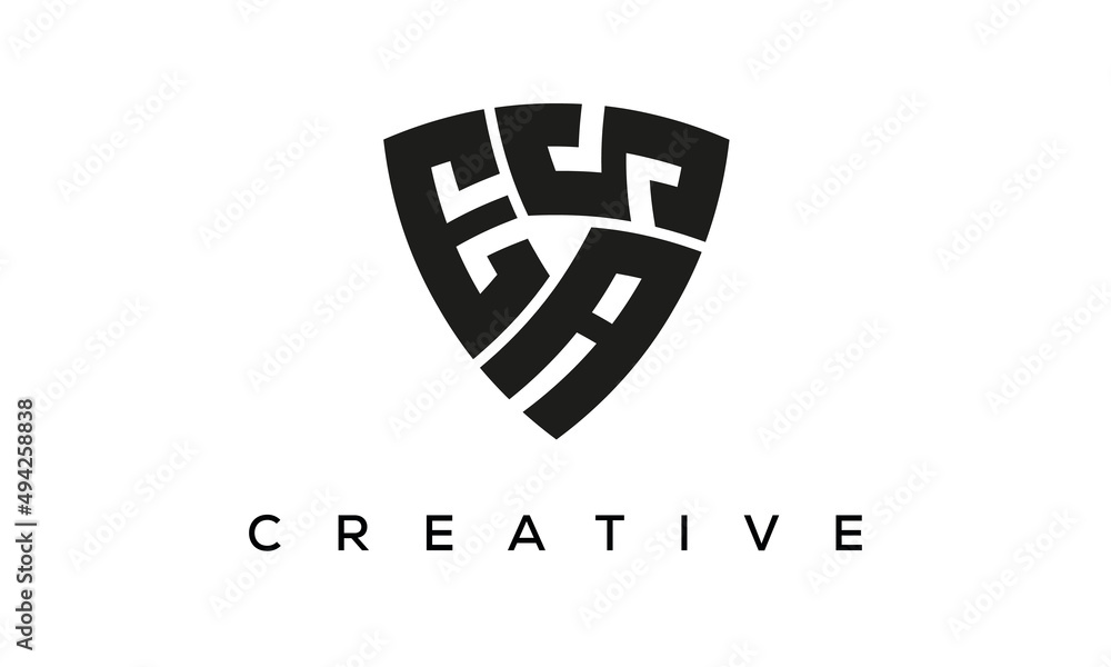Shield letters EAS creative logo Shield letters EAS creative logo