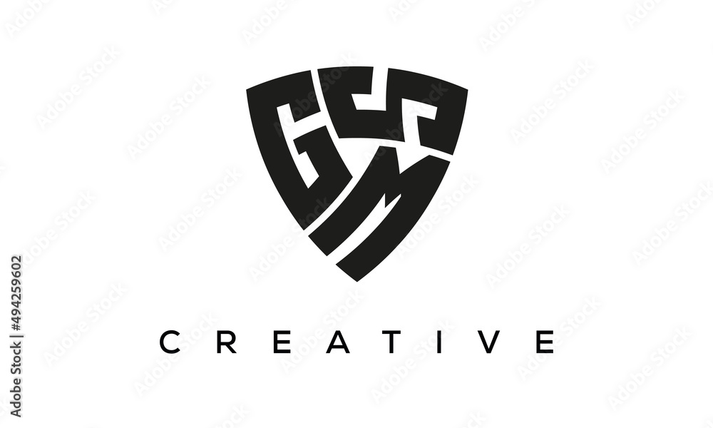 Shield letters GMS creative logo Shield letters GMS creative logo